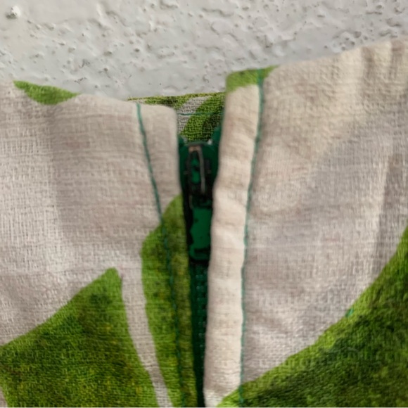 Vintage 60s Hawaiian Tropical Green White Floral Print Midi Maxi Handmade Dress - Picture 12 of 15